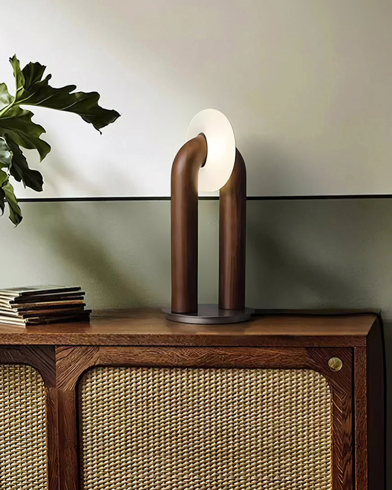 walnut Table Lamp