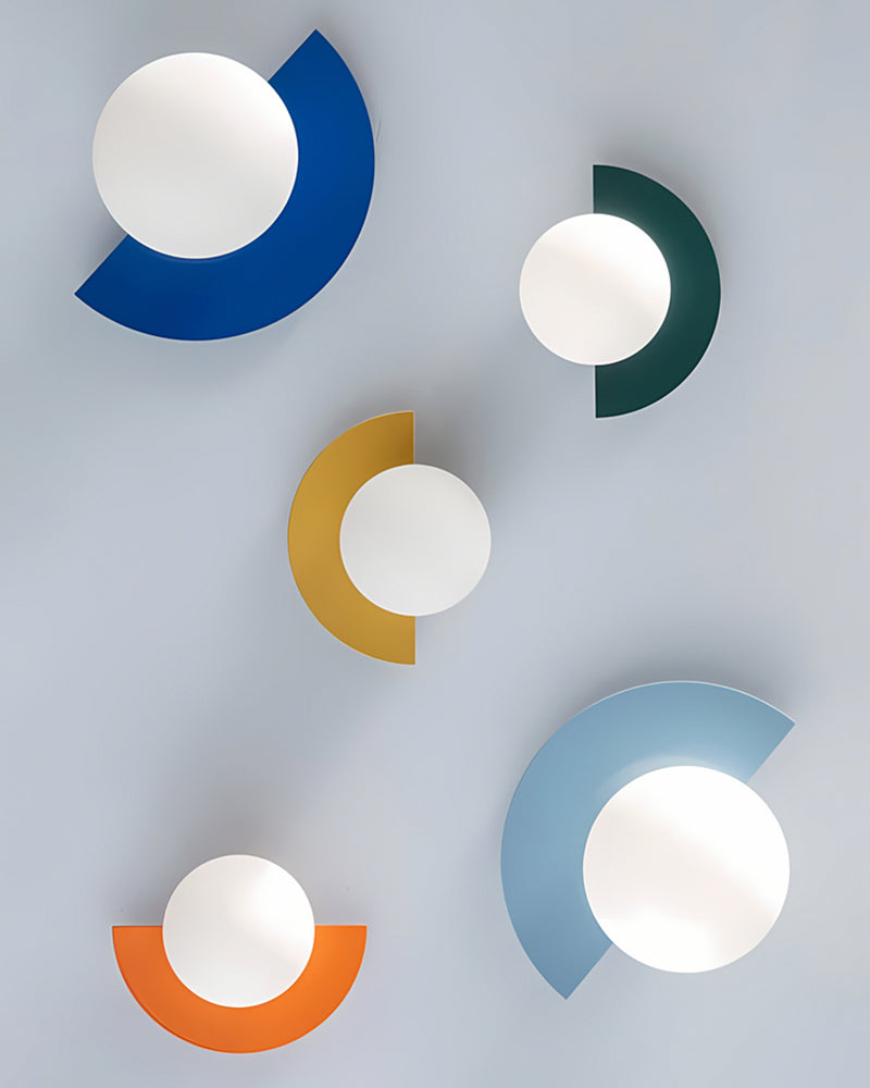 Semicircular wall light