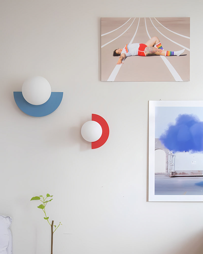 Semicircular wall light