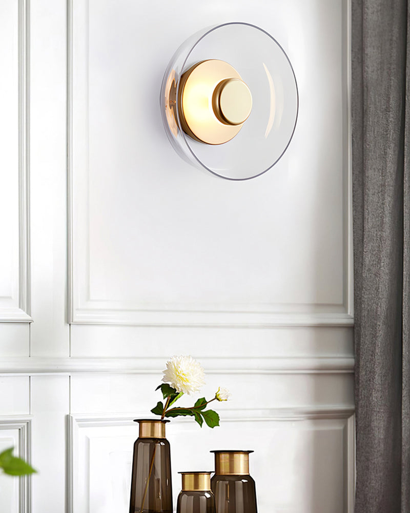 Gold & Glass Wall Lamp