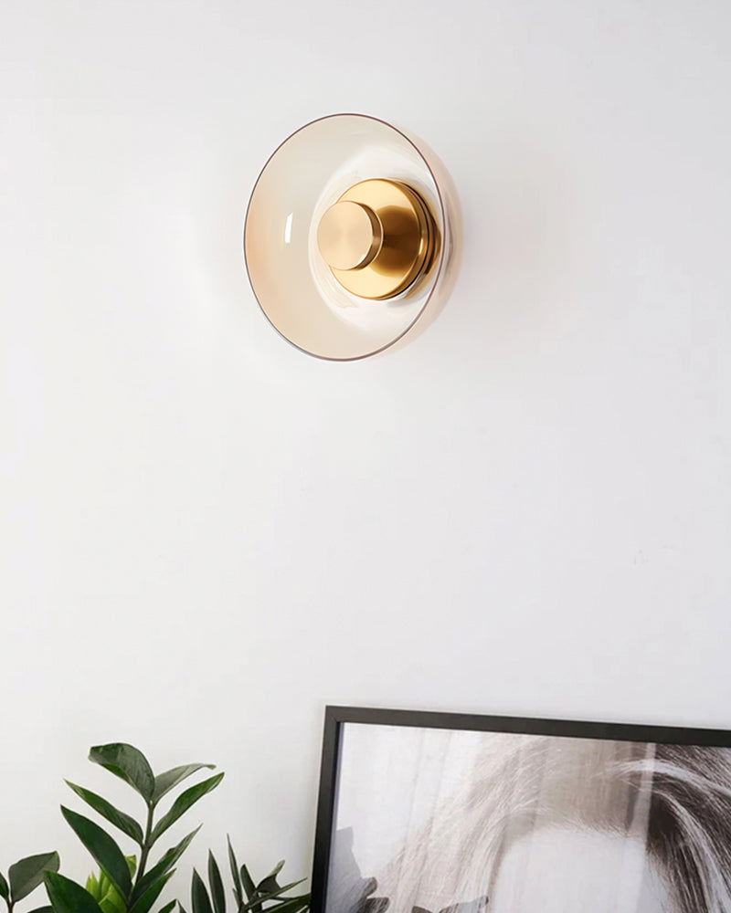 Gold & Glass Wall Lamp