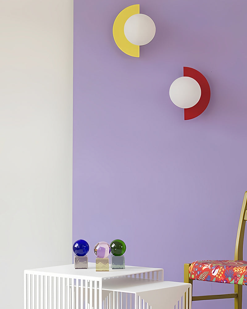 Semicircular wall light