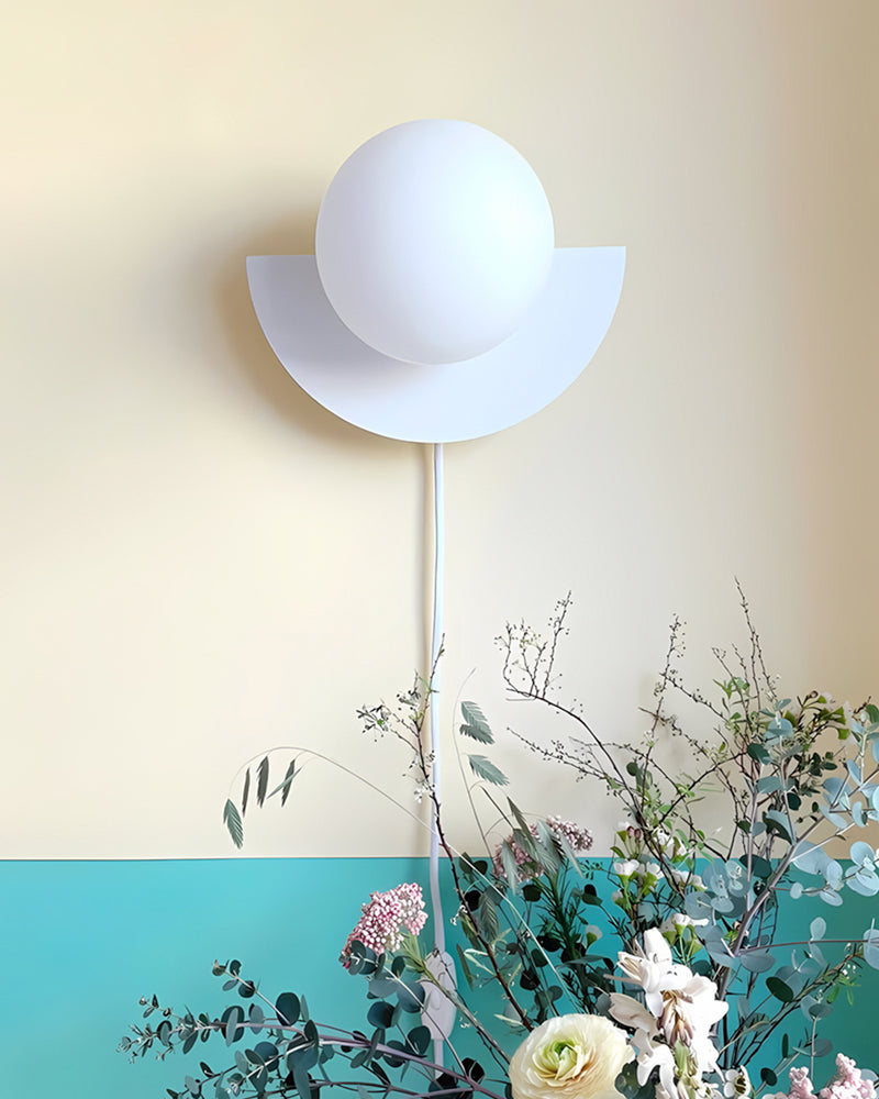 Semicircular wall light