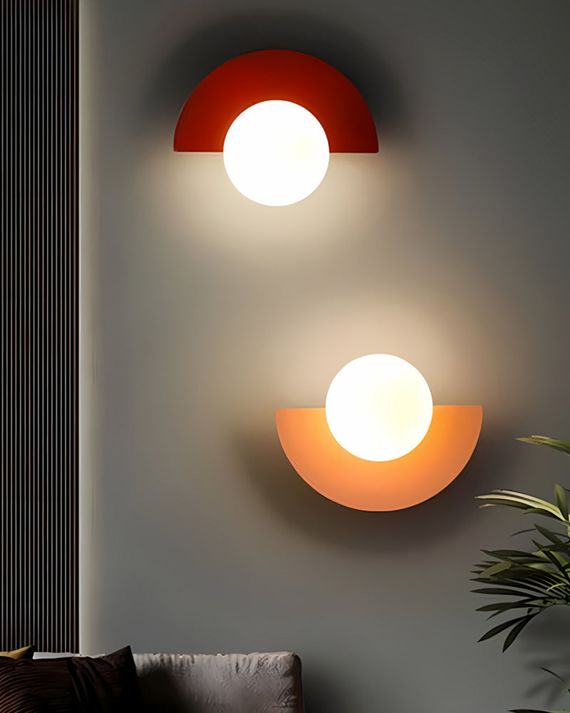 Semicircular wall light